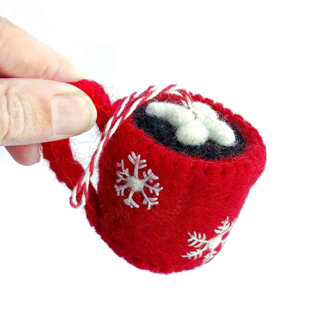 Hot Chocolate Wool Ornaments