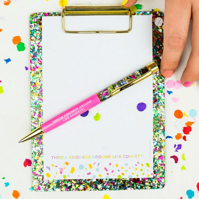 Mini Colorful Confetti Clipboard with Notepad