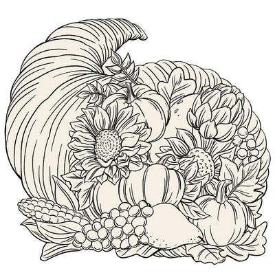 Cornucopia Coloring Place Mat