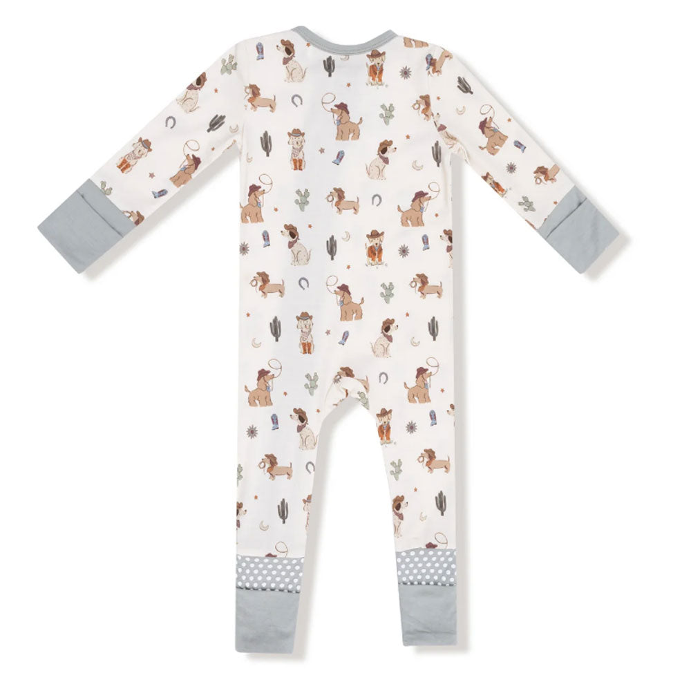 Cowboy Dogs Zipper Romper