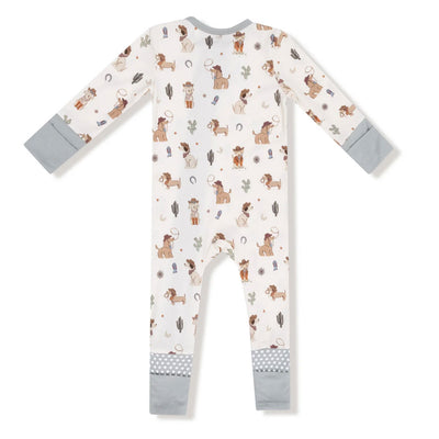 Cowboy Dogs Zipper Romper