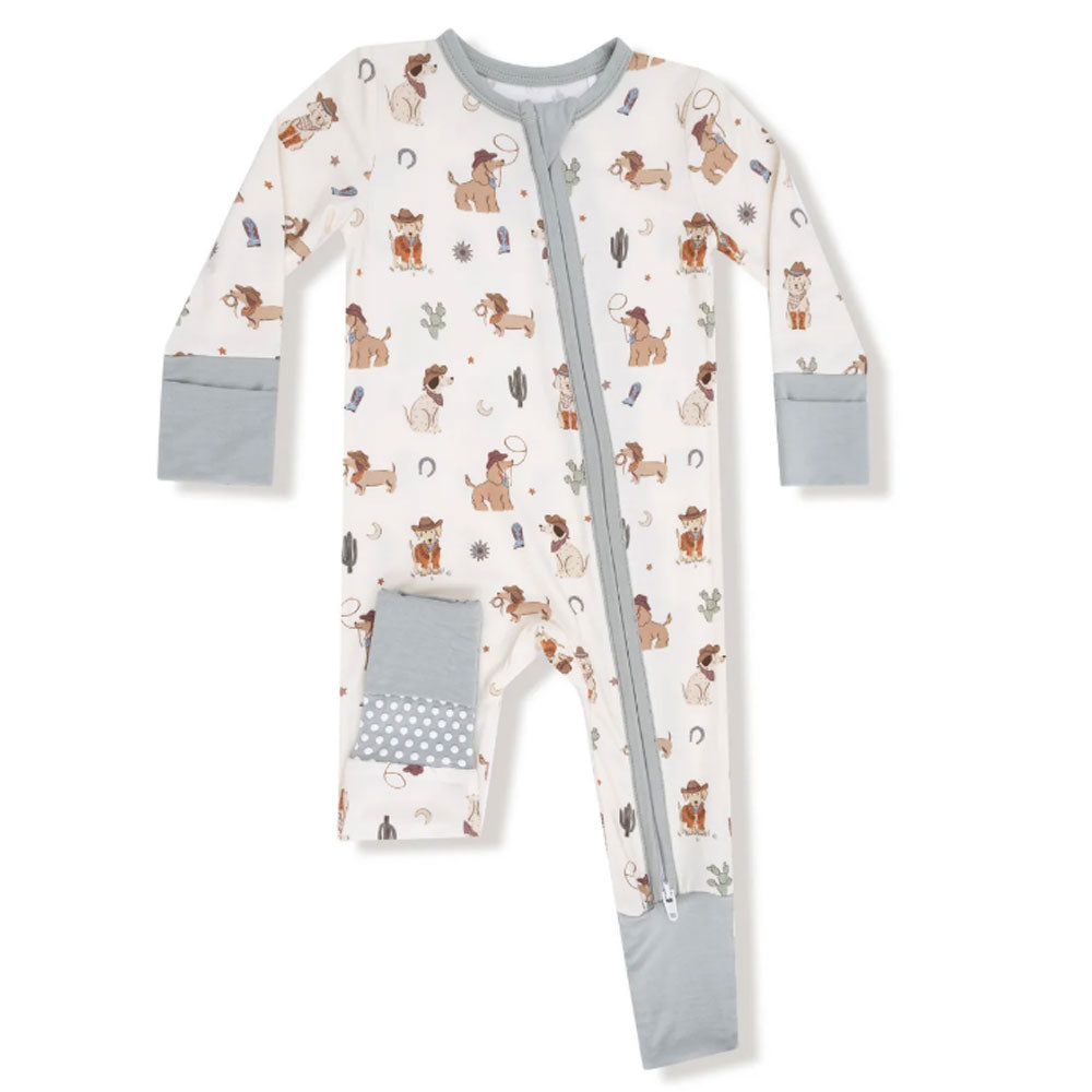 Cowboy Dogs Zipper Romper