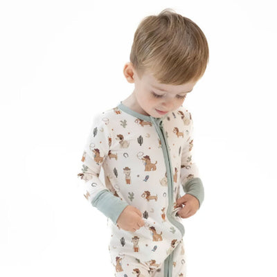 Cowboy Dogs Zipper Romper