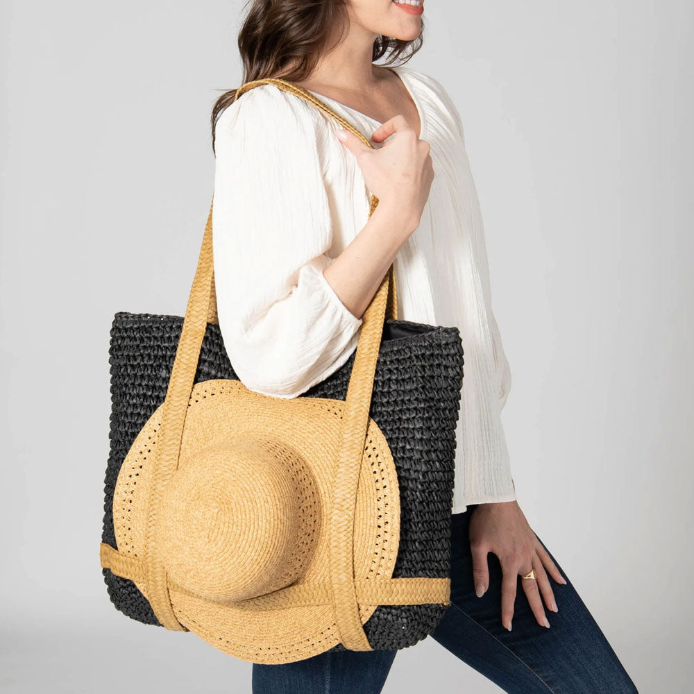 Day Trip Woven Tote with Hat Holder