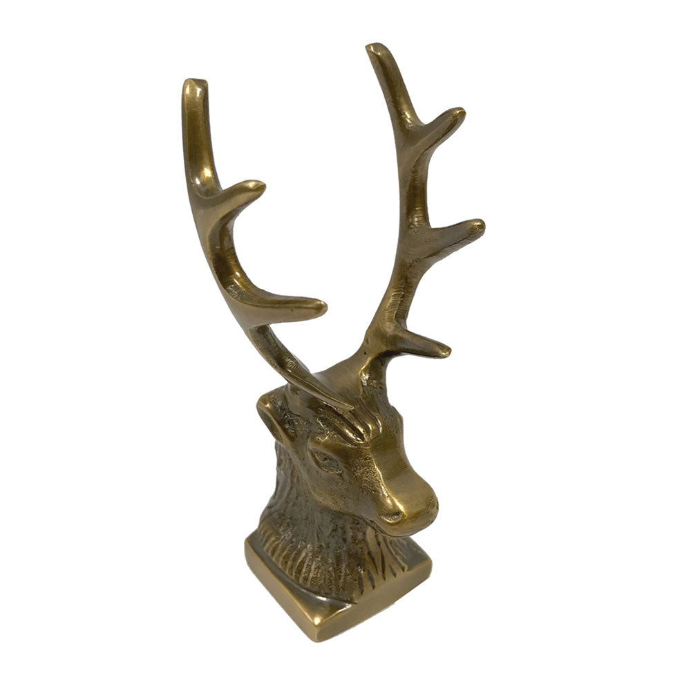 Antique Brass Stag Pen Holder/Paper Weight