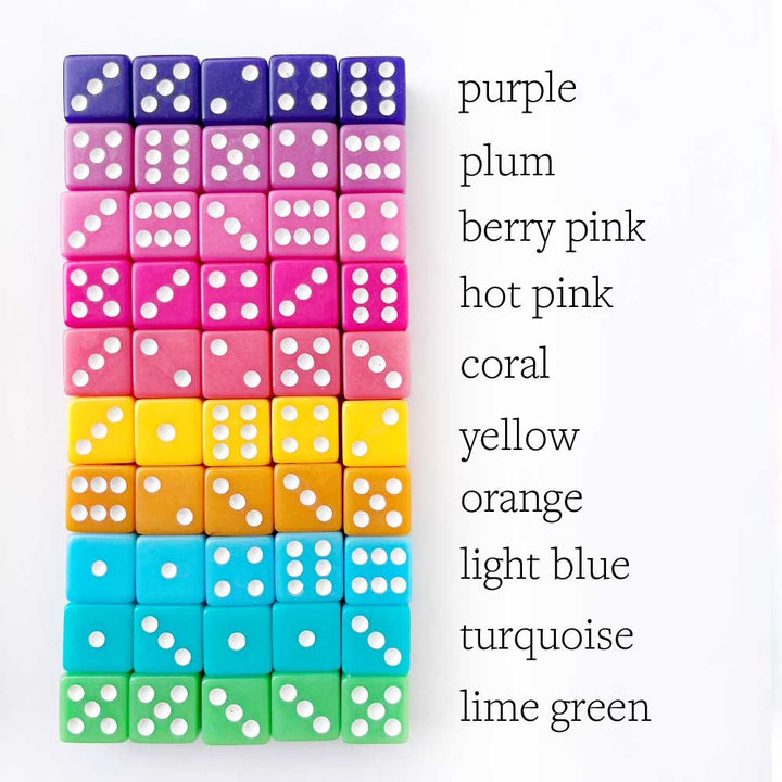 6 Sided Colorful Dice - Barque Gifts - Lubbock, Texas