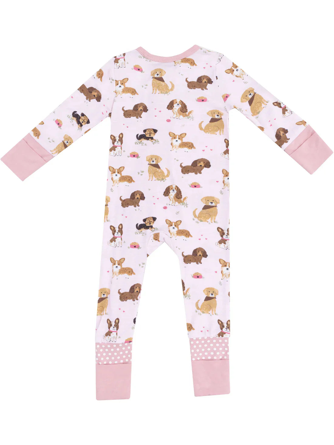 Best Friend Dogs -Pink- Zipper Romper