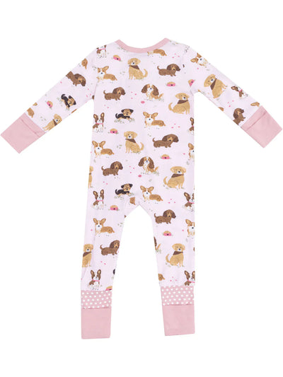 Best Friend Dogs -Pink- Zipper Romper