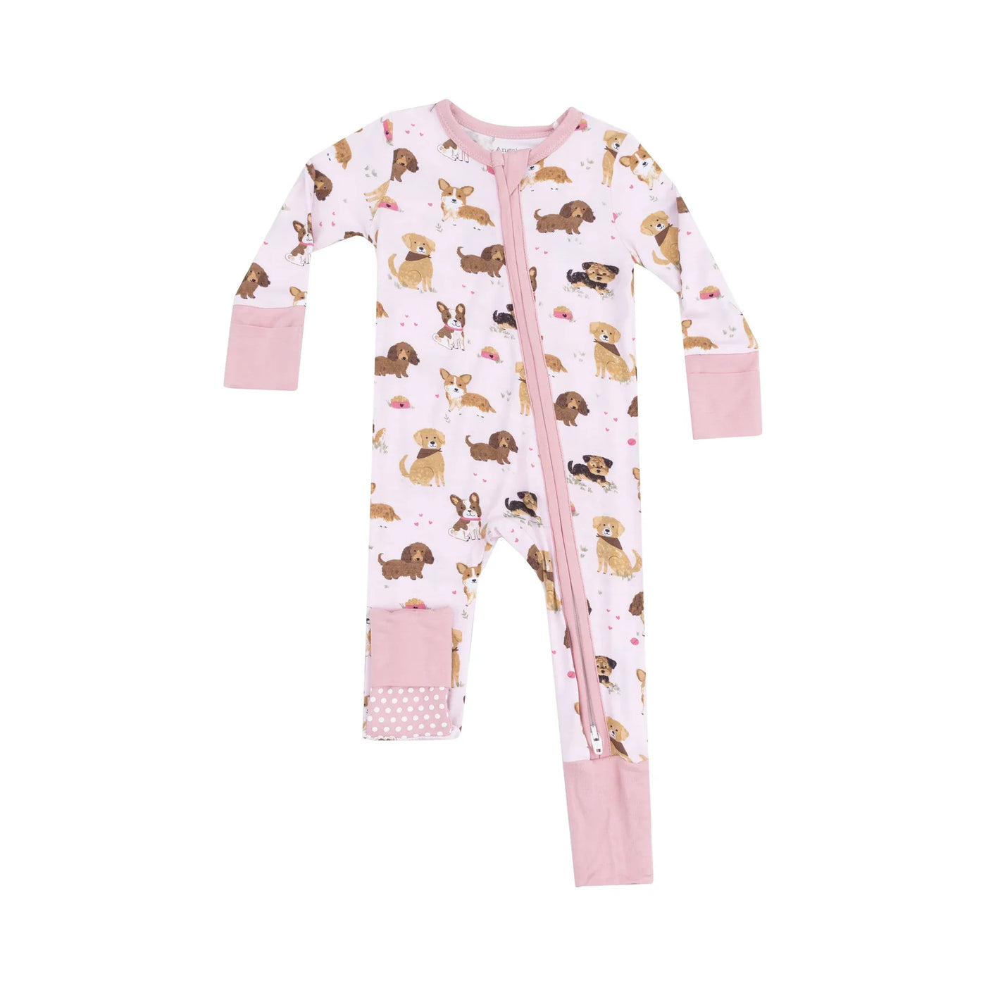 Best Friend Dogs -Pink- Zipper Romper