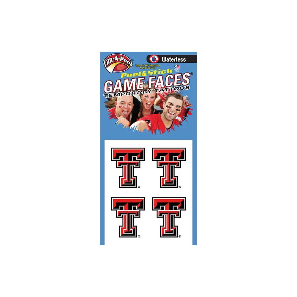 Texas Tech Game Face Temporary Tattoos (waterless)