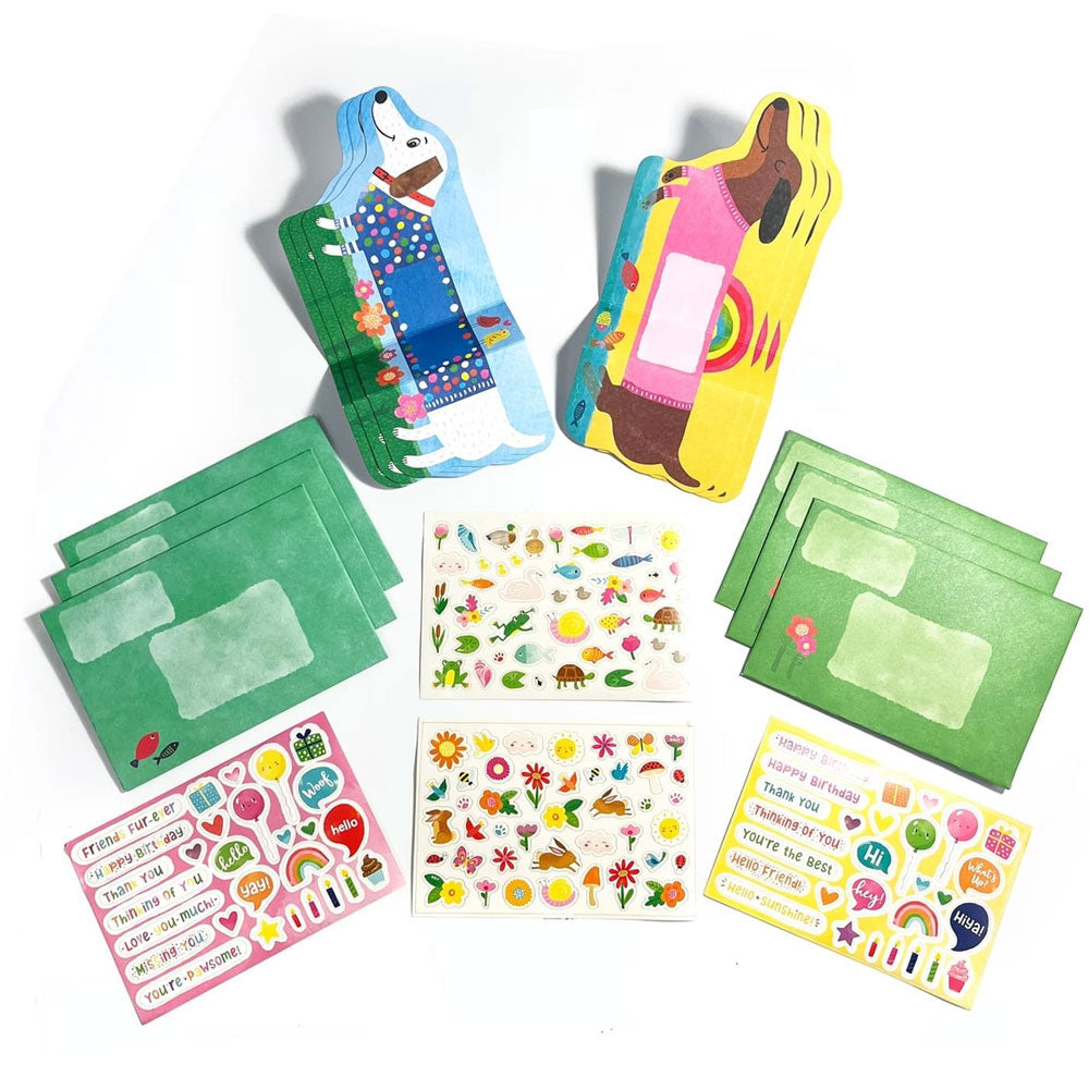 Tiny Tadas! Note Cards & Sticker Kit - Playful Pups