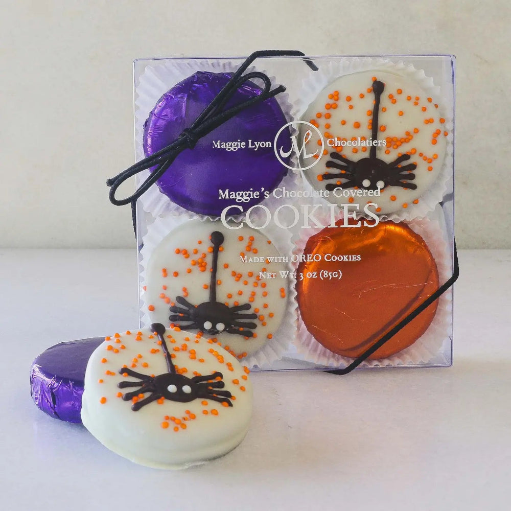 Halloween Chocolate Covered Cookies - Spider