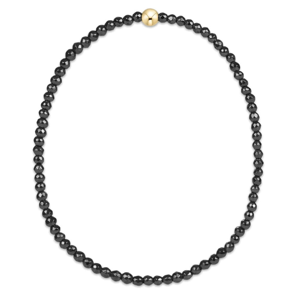 Faceted Hematite 2mm Bead Bracelet