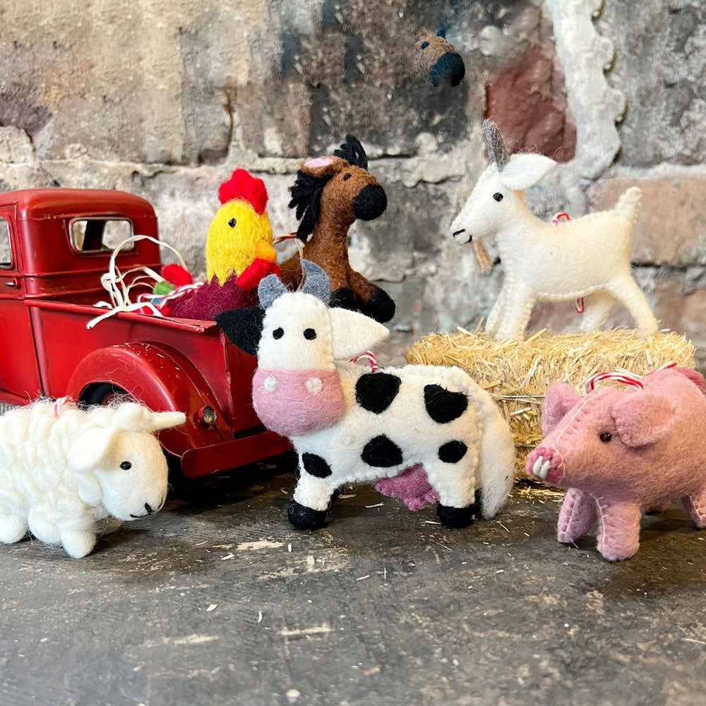 Farm Animal Wool Ornaments