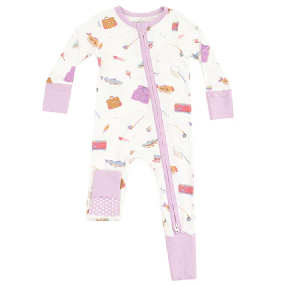 Fishing Things Pink Zipper Romper