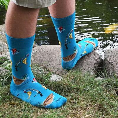 Fishing Bamboo Men's Crew Socks