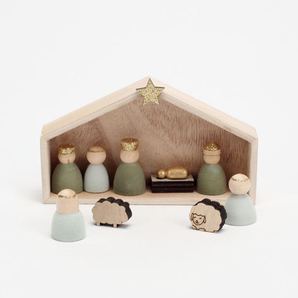 Flocked Mini Nativity