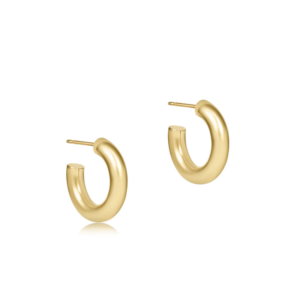 Rounded Gold 0.5" Post Hoop 4mm Smooth