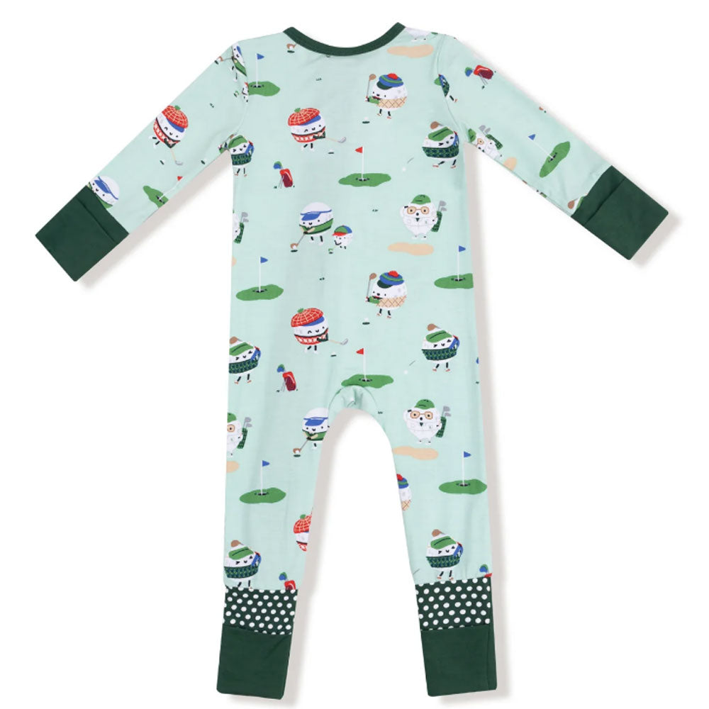 Golf Pros- Green Zipper Romper
