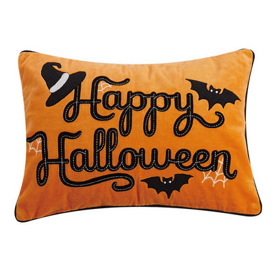 Happy Halloween Embroidered Pillow