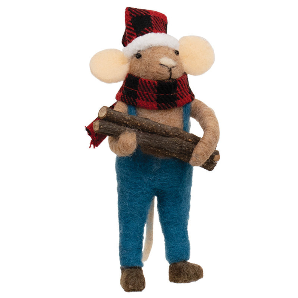 Lumberjack Mouse Felt Ornament