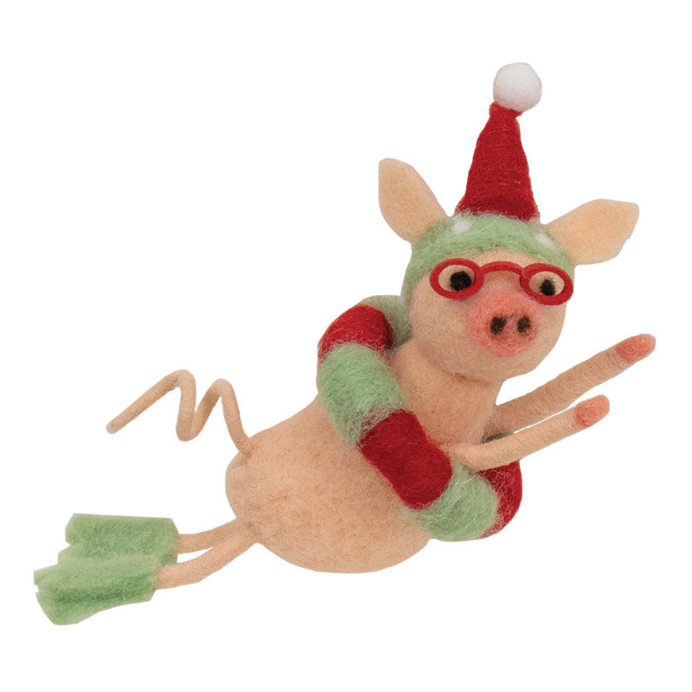 Beach Pig Felt Ornament