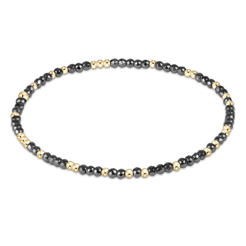 Hope Unwritten Faceted Hematite 2mm Bead Bracelet