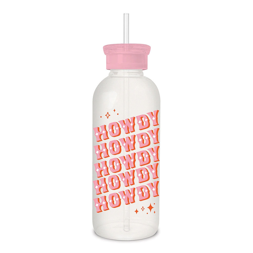 Glass Water Bottle with Straw