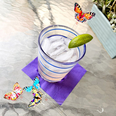 Summer Butterfly Acrylic Drink Stirrers