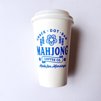 Mahjong Paper Cups + Lids (16 oz)