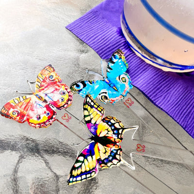 Summer Butterfly Acrylic Drink Stirrers