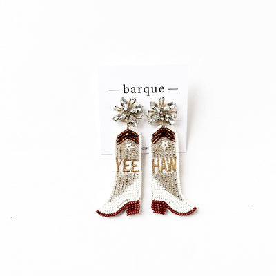 Beaded Yee-Haw Boot Earrings