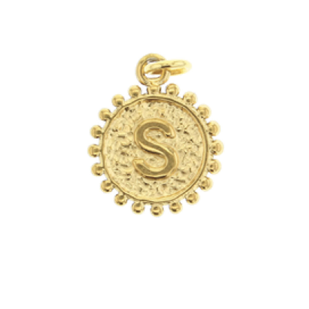 Gold Letter Charm Pendant