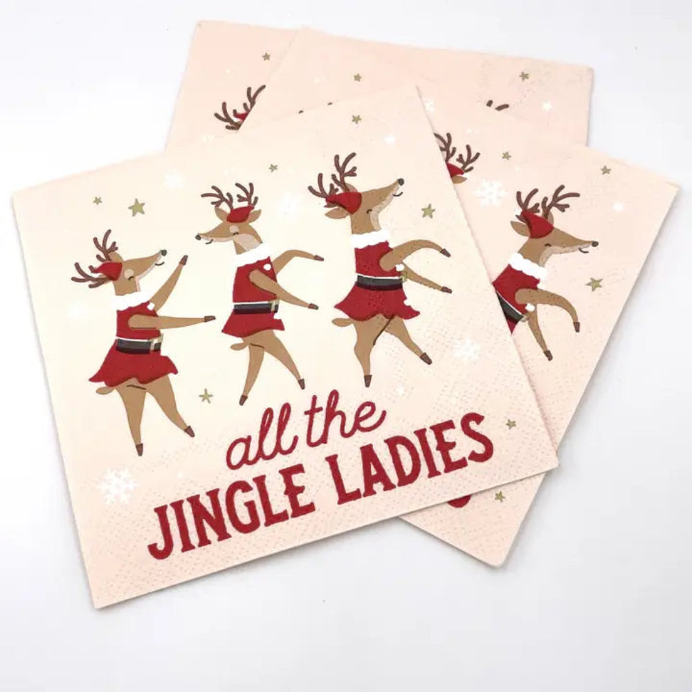 Jingle Ladies Funny Christmas Cocktail Napkins