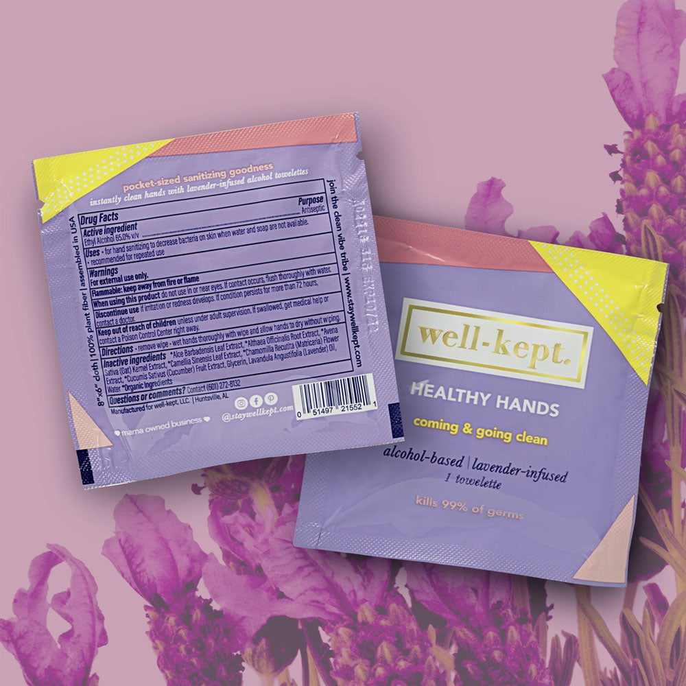 Lavender Healthy Hands Towelettes