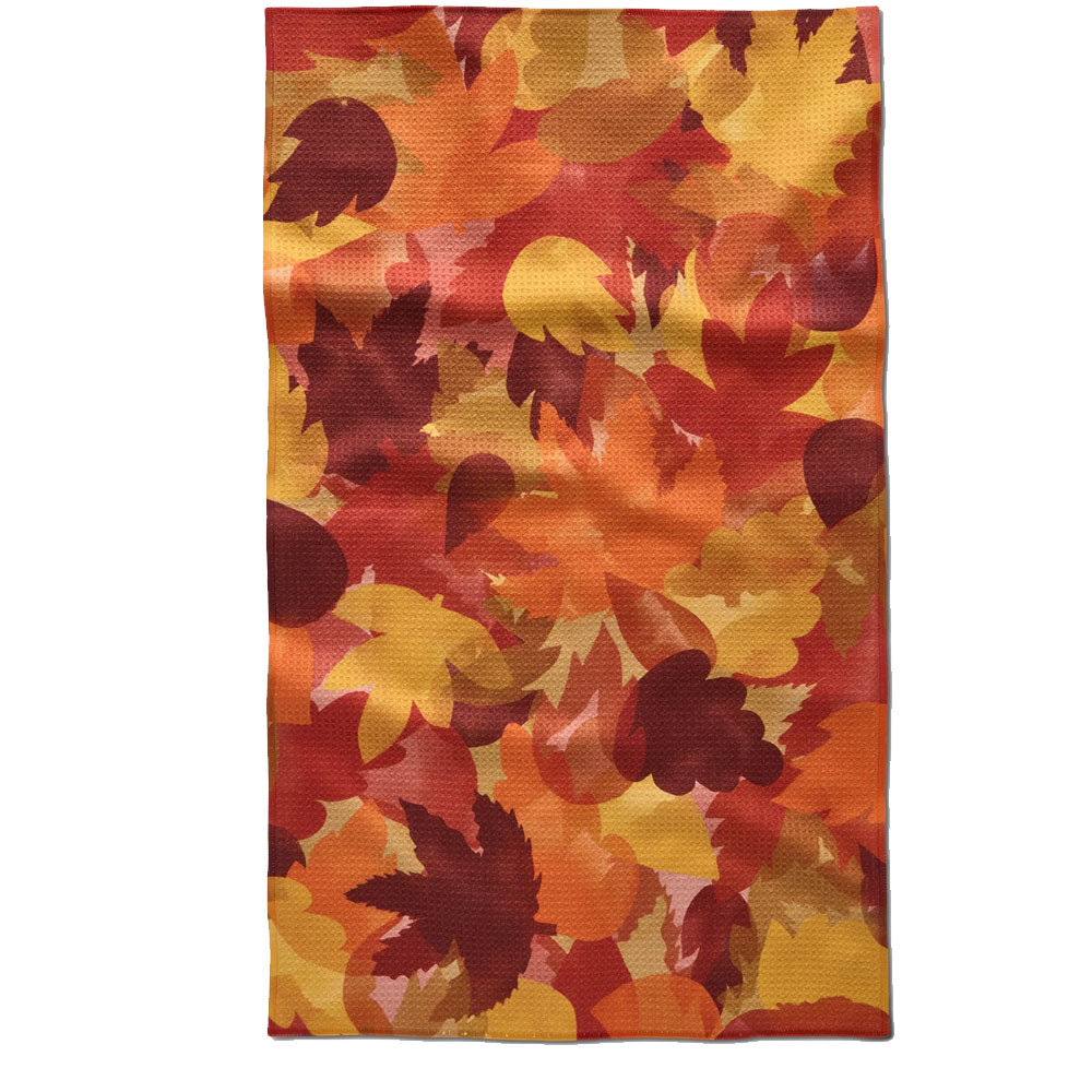Watercolor Fallen Leaves Tea Towel