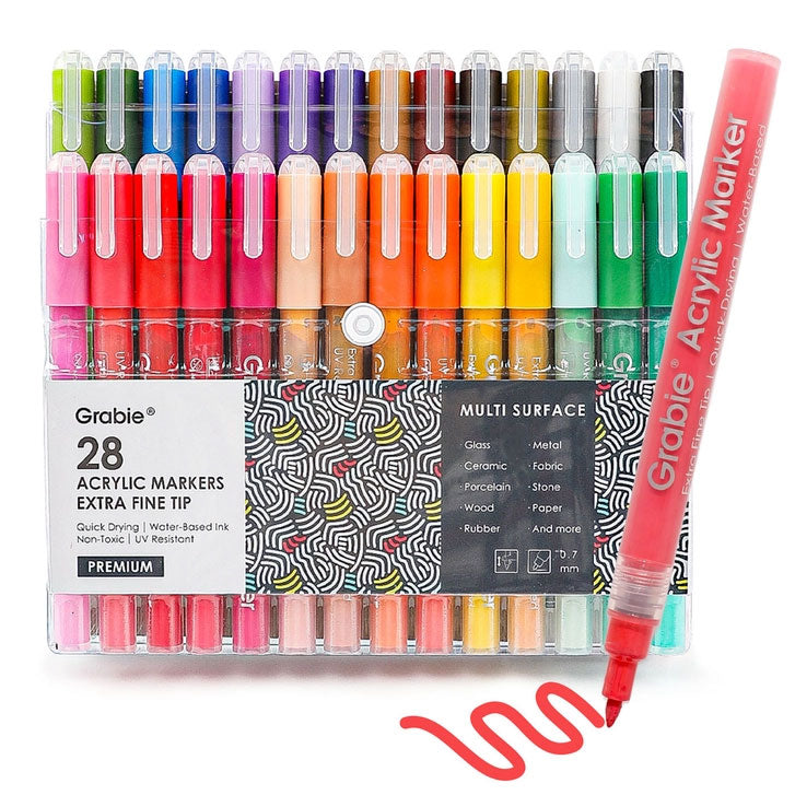 Extra Fine Tip Acrylic Paint Marker Set (28)