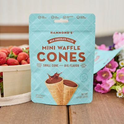 Hammond's Candies Mini Waffle Cones Milk Chocolate