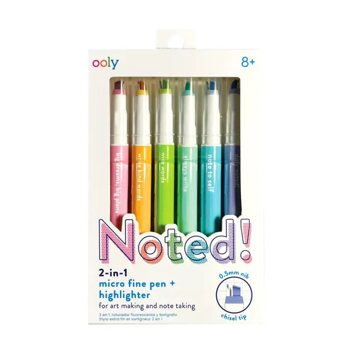 Noted! 2 in 1 Micro Fine Tip Pen and Highlighter