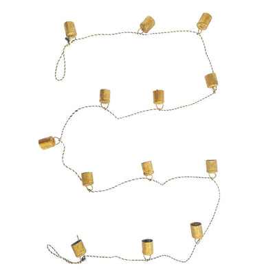 Metal Bell Garland With Antique Gold Finish