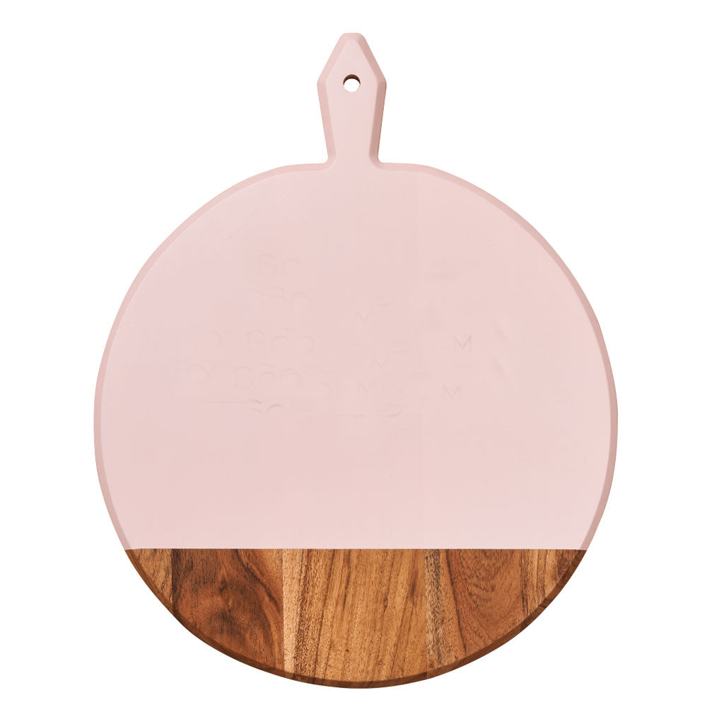 Colored Round Acacia Bevel Board w/ Gold Spreader