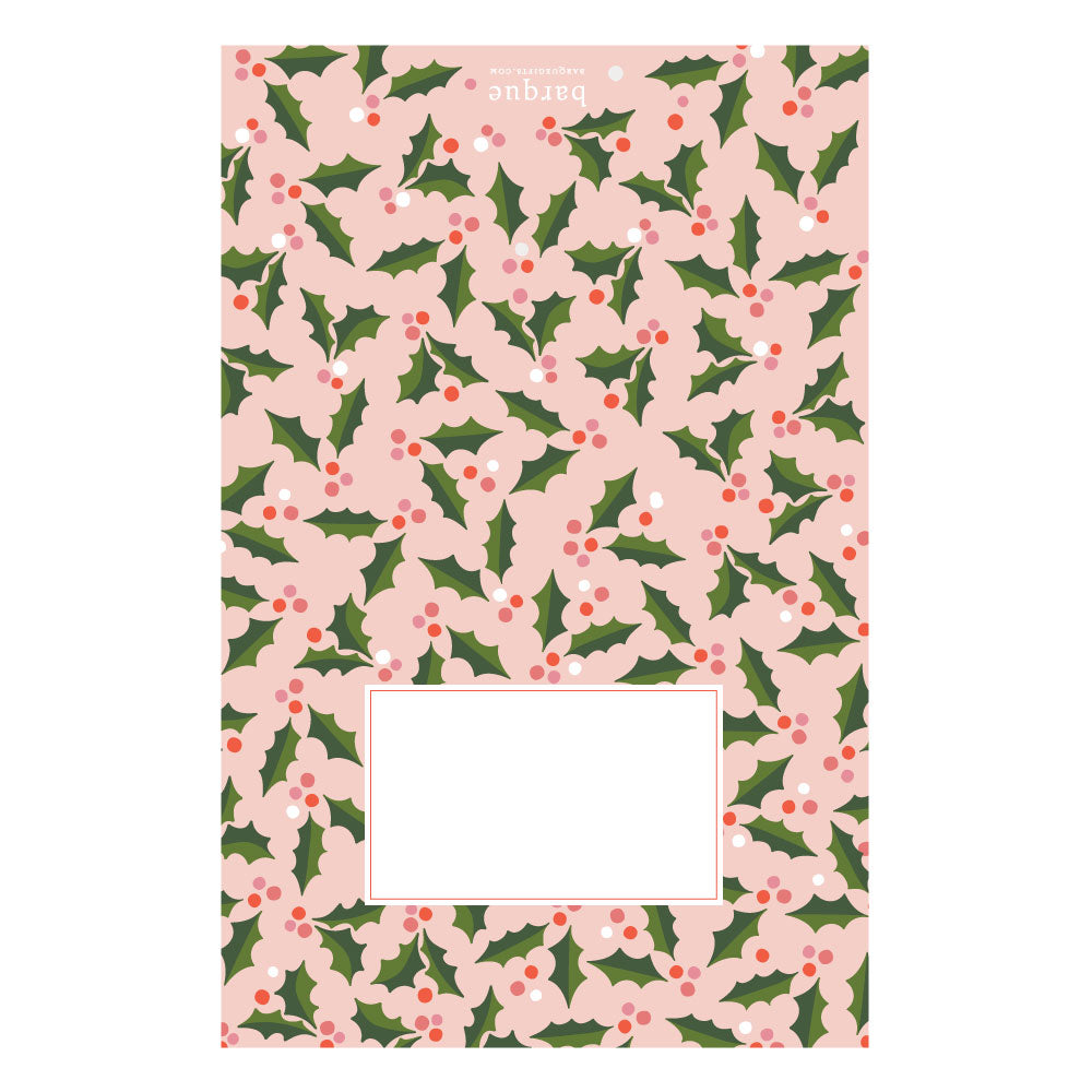 Pink Holly Folded Note