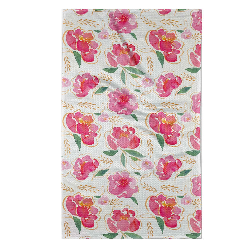 Pink Peony Kitchen Tea Towel