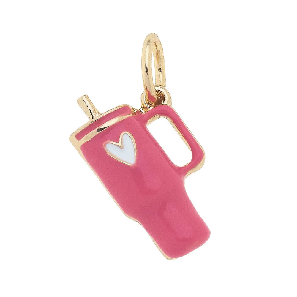 Travel Tumbler Cup Charm in Fuchsia