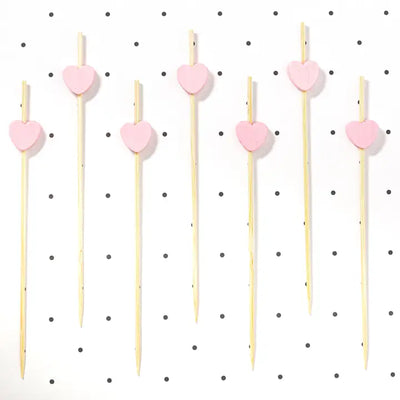 Pink Heart Cocktail Picks