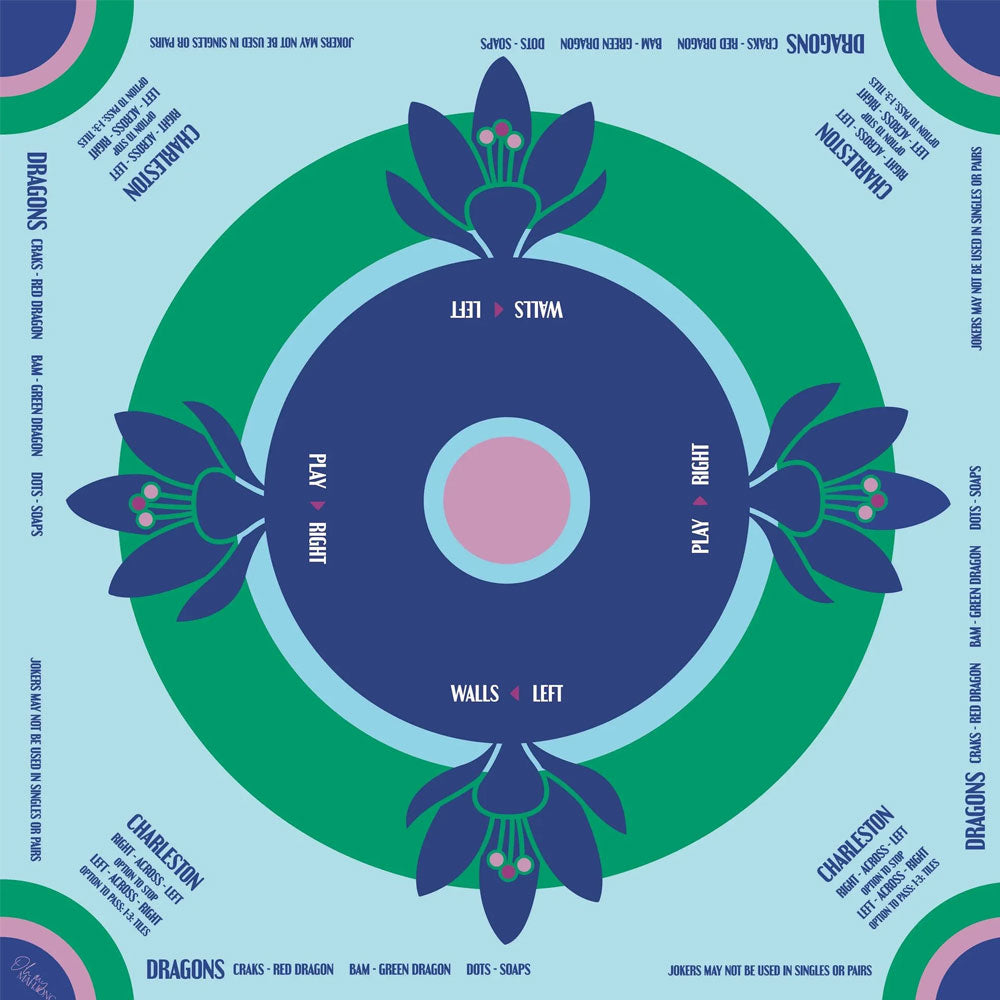 Blue & Green Preppy Soirée Mahjong Mat