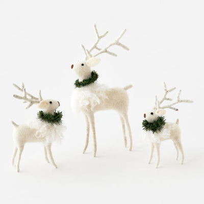 Deer Figure with Wreath Adornment