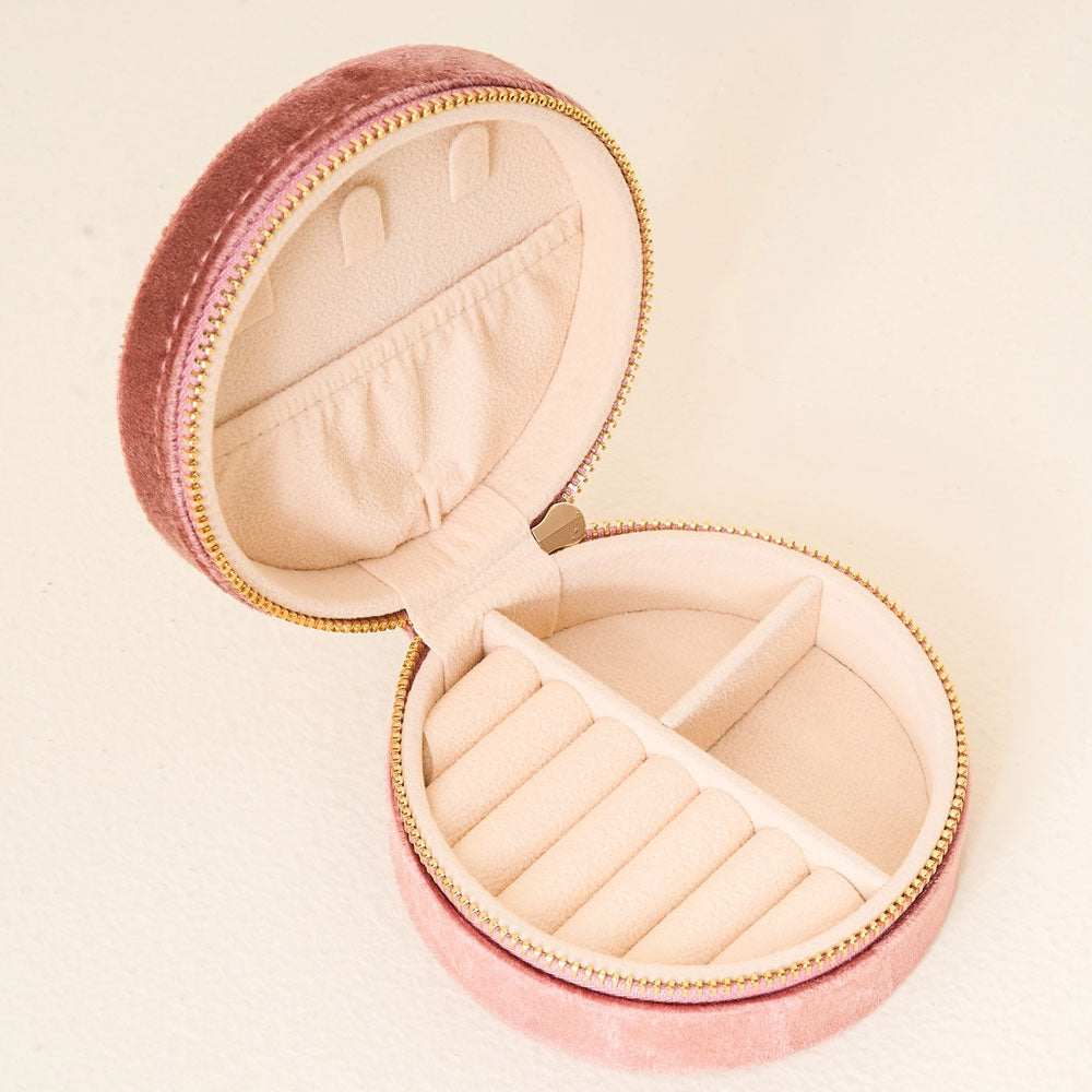 Round Velvet Jewelry Case