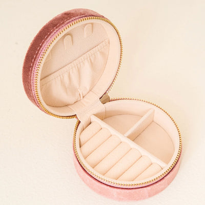 Round Velvet Jewelry Case