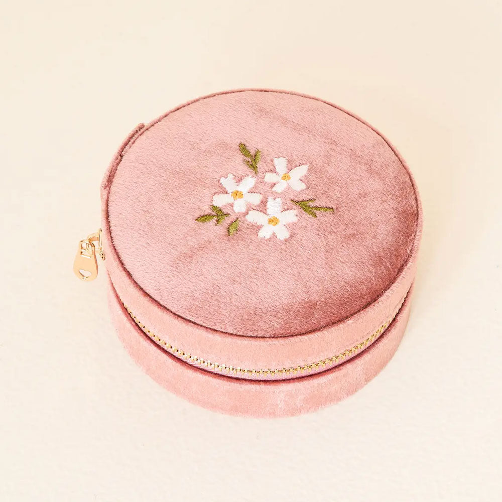 Round Velvet Jewelry Case